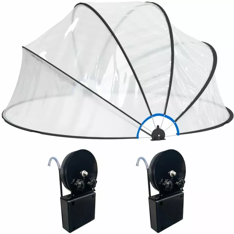 Cúpula para piscina con soporte redonda PVC 315x158 cm vidaXL - Transparente barato