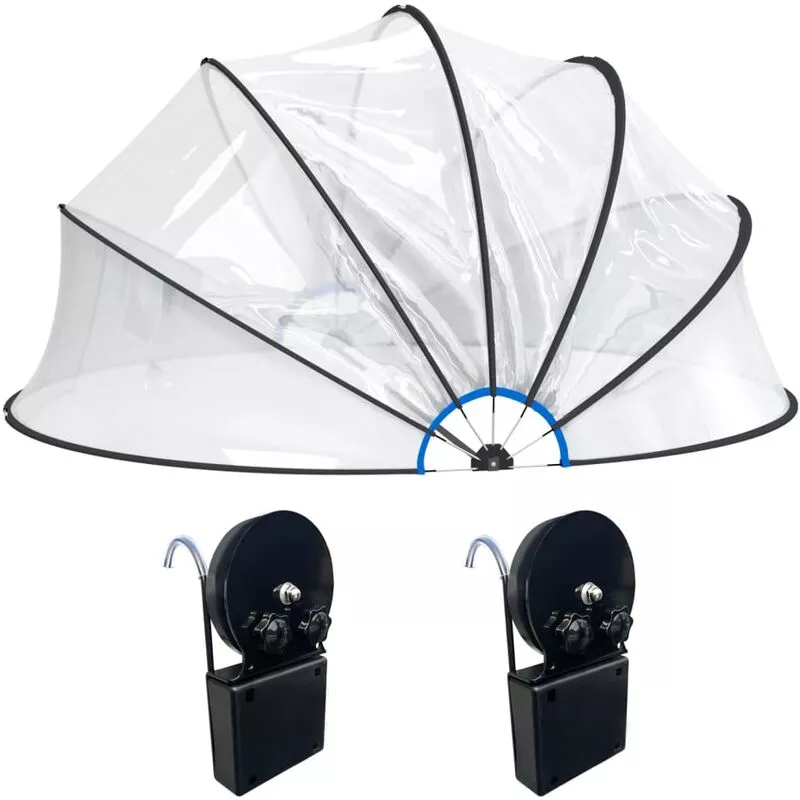 Cúpula para piscina con soporte redonda pvc 440x220 cm Vidaxl Transparente barato