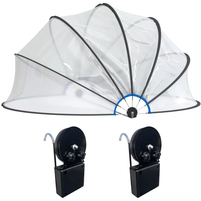 Cúpula para piscina con soporte redonda pvc 467x234 cm Vidaxl Transparente barato