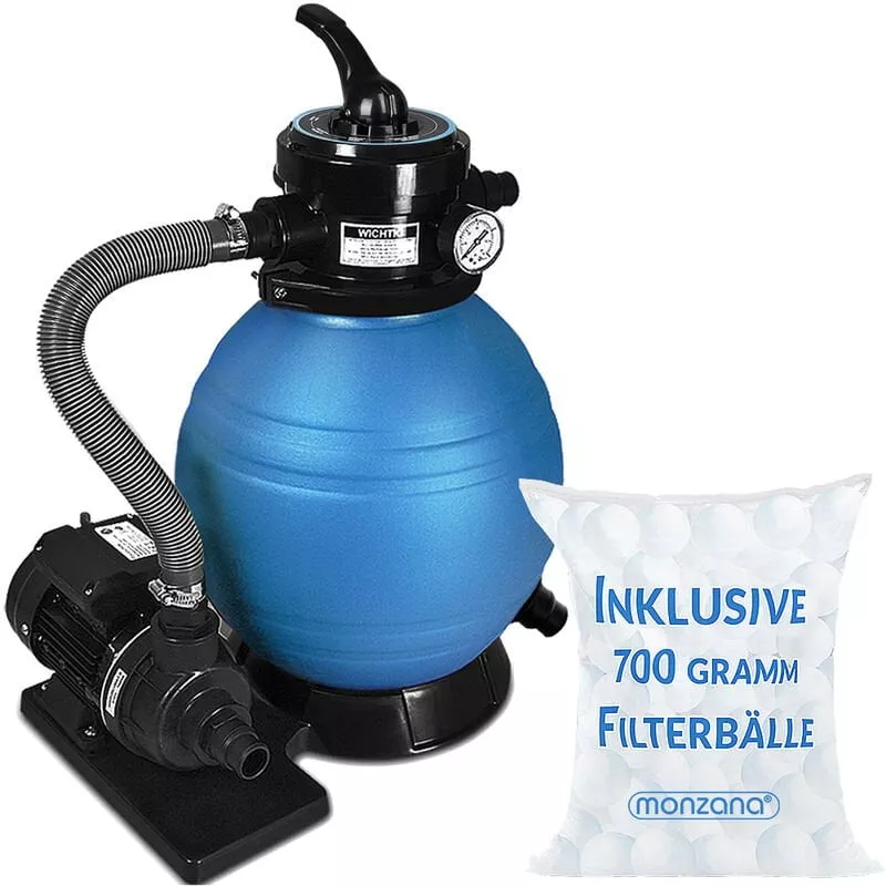 Depuradora Sistema de filtro de arena 10.2m³/h con Bolas de filtrado de 700g Válvula de 4 vías - Monzana barato