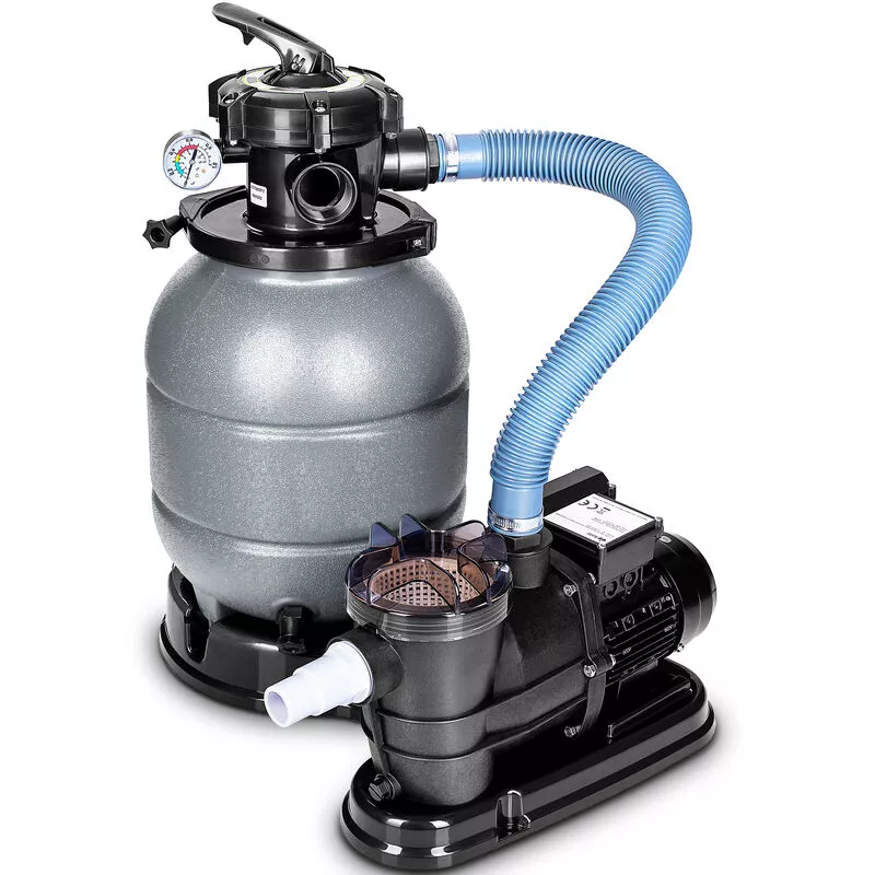 Depuradora de Agua para Piscina 10 m³/h Gris - 5 Funciones de Filtrado - Bomba de Filtro de Arena con Válvula - Tillvex barato