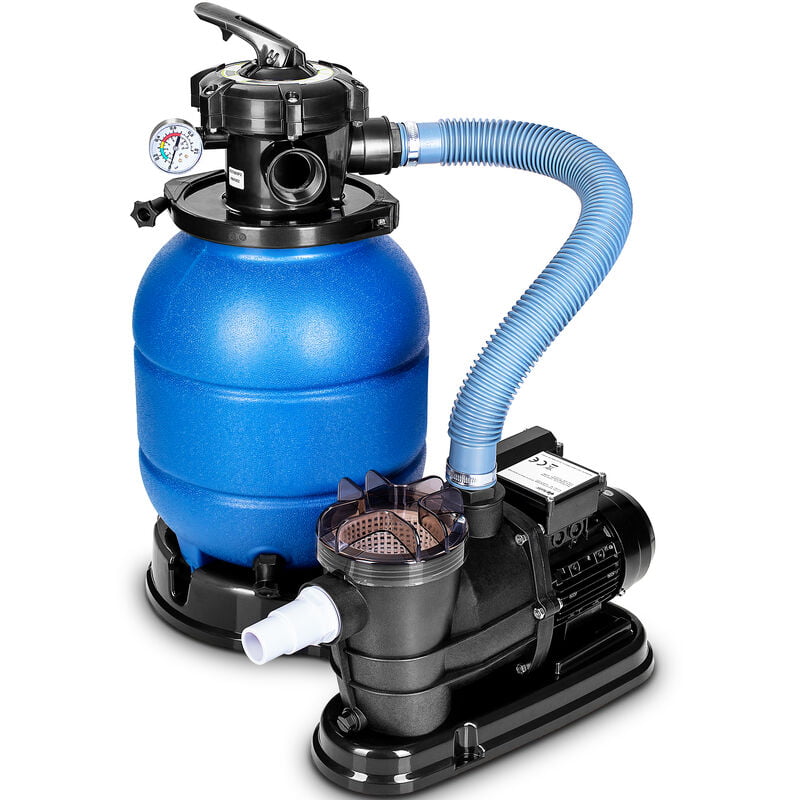 Depuradora De Agua Para Piscina 10 M³/H Gris - 5 Funciones De Filtrado - Bomba De Filtro De Arena Con Válvula - Tillvex Barato
