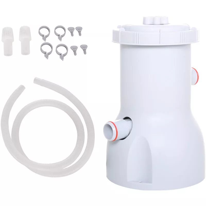 Depuradora de filtro 3028 L/h para piscinas desmontables hasta 15.000 l bomba de filtro con mangueras de conexión de 32 mm Ø18x28 cm blanco - Outsunny barato