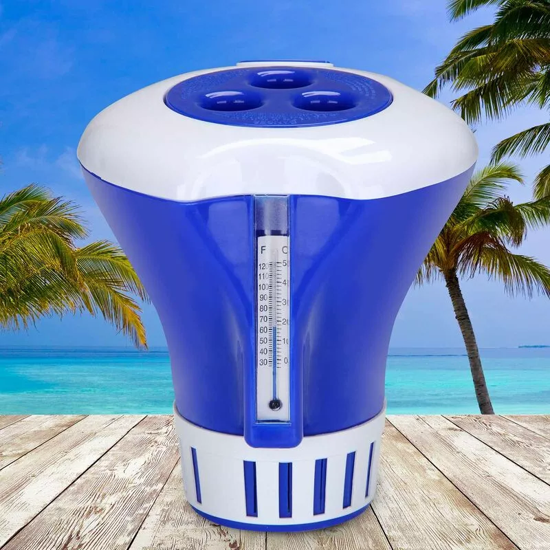 Deuba - Dispensador De Tabletas De Cloro Ø 17Cm Dosificador Flotante Con Termómetro De Agua Para Piscina En Oferta Deuba - Dispensador De Tabletas De Cloro Ø 17Cm Dosificador Flotante Con Termómetro De Agua Para Piscina Barato