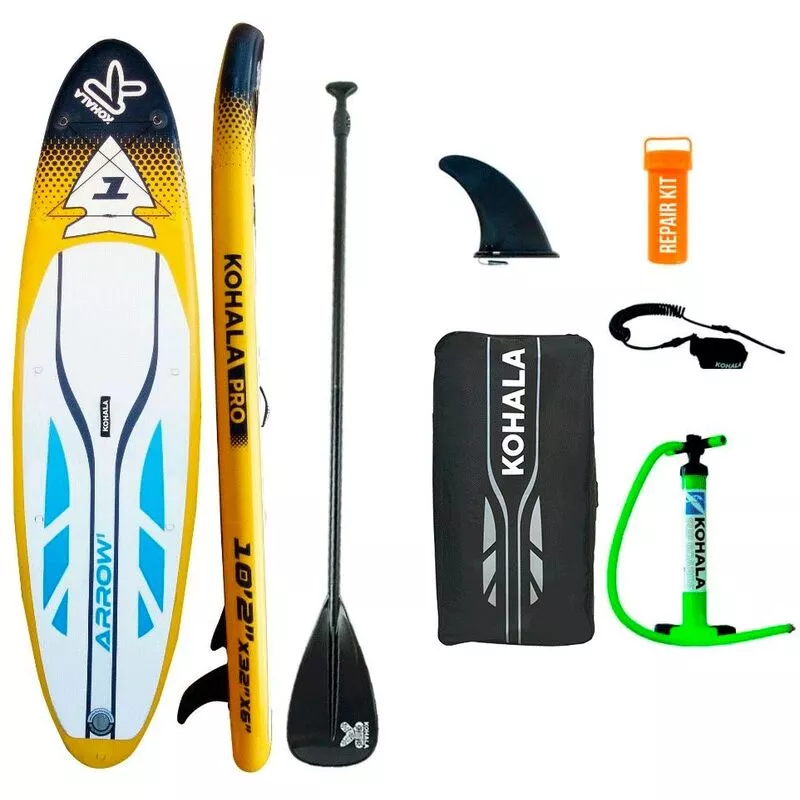 Devessport - Tabla de Paddle Surf Hinchable Kohala Sunshine 10' 305 x 81 x 12cm (10' x 32" x 5") Inflador doble acción