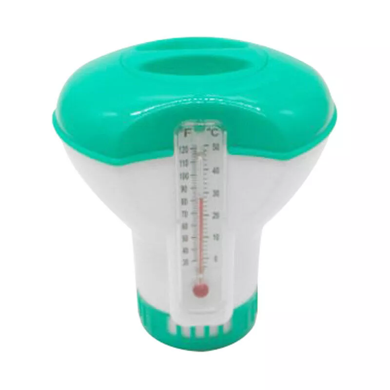 Dispensador de cloro flotante para piscina con indicador de temperatura de 0-50 ℃ 30-120 ℉ para piscinas interiores al aire libre