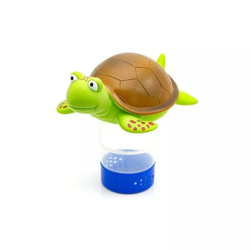 Dispensador de liberación de dosis de tortuga de plástico de dibujos animados verde flotador de cloro para piscina para bañera de hidromasaje/SPA barato