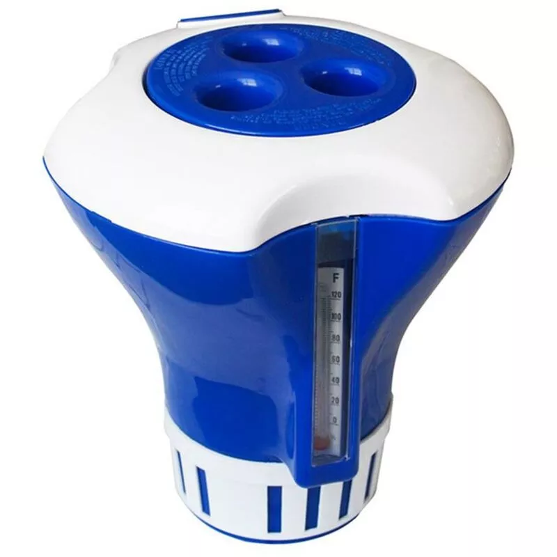 Dispensador flotador flotador Copa piscina Spa cloro Tablet dispensador flotante con termometro incorporado con F / C Pantalla barato