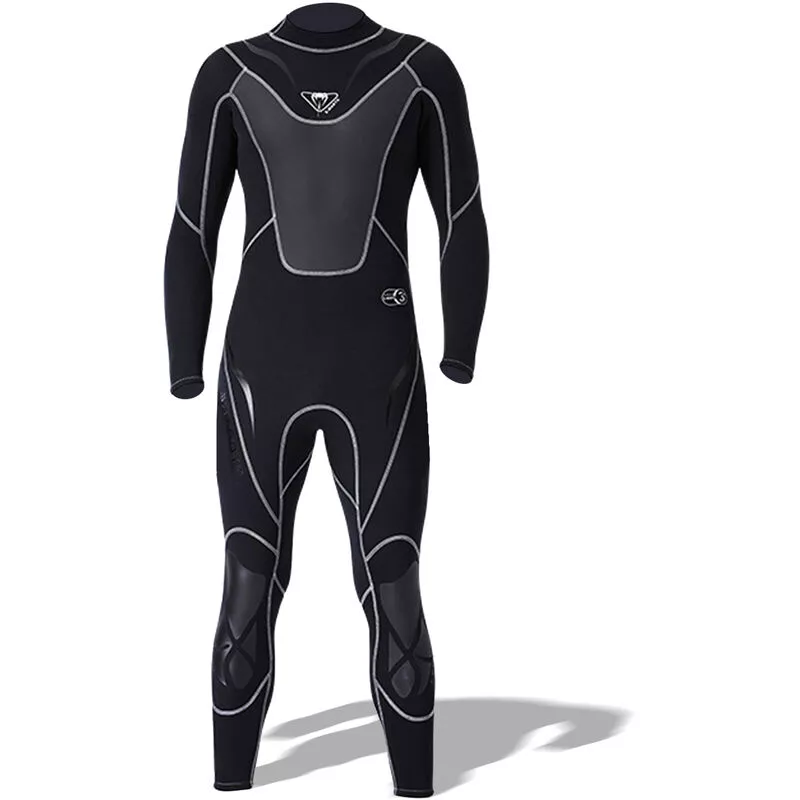 Dive&sail - Traje de neopreno de cuerpo entero de 3 mm para hombres con traje de buceo con cremallera en la espalda para hacer surf