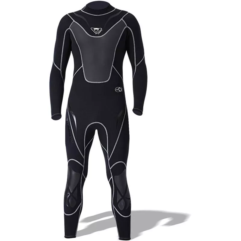 Dive&sail - Traje de neopreno de cuerpo entero de 3 mm para hombres con traje de buceo con cremallera en la espalda para hacer surf