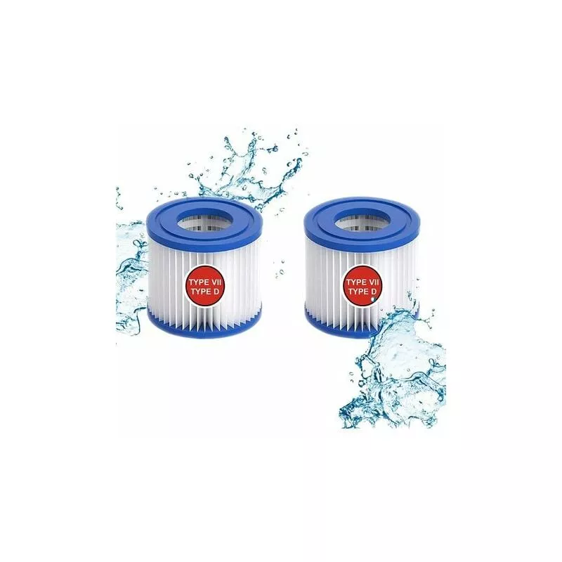 Drive - qbboap Paquete de 2 cartuchos de filtro tipo vii y d para Bestway para filtro Intex tipo d para bomba de piscina SFS-350