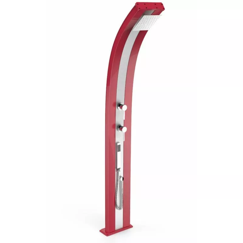 Ducha Dada Rossa e Inox con teleducha cm 34x14x225 ARKEMA DESIGN - prodotto made in Italy CV-D340/3027-I barato