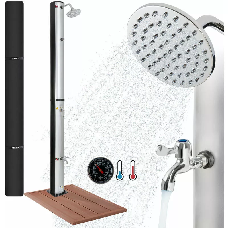 Ducha Solar 40L Ducha De Jardín Ducha De Piscina Con Elemento De Suelo incl.Portada - Arebos barato
