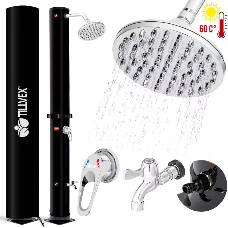 Ducha De Jardín 35 Litros (Negro) - Cubierta Protectora Incluida | Ducha Solar Con Agua Caliente | Sin Conexión Eléctrica | Cabezal De Ducha De En Oferta Ducha De Jardín 35 Litros (Negro) - Cubierta Protectora Incluida | Ducha Solar Con Agua Caliente | Sin Conexión Eléctrica | Cabezal De Ducha De Barato