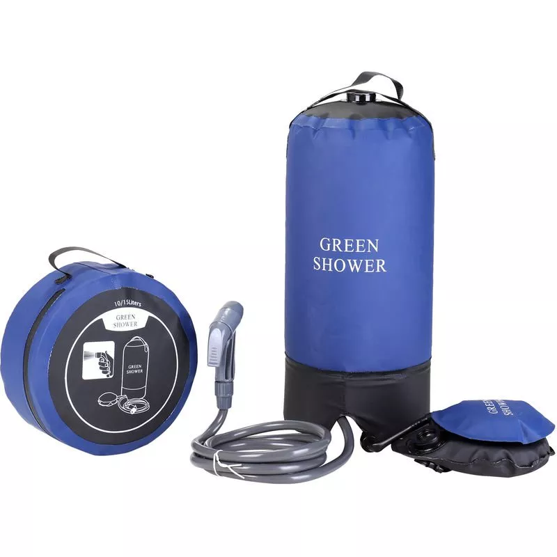 Ducha de PVC de presion con Bomba de pie ligero inflable al aire libre de la presion de la ducha ducha de agua bolsa para el aire libre que acampa barato