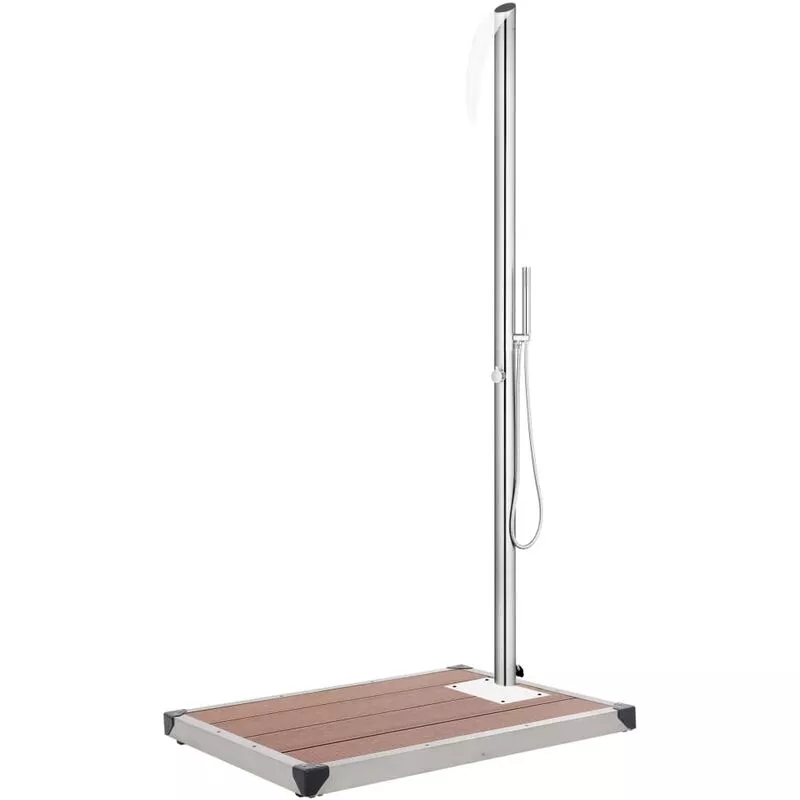 Ducha de jardín con base marrón 225 cm acero inoxidable Vidaxl Marrón barato