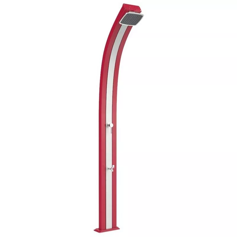 Ducha elástica roja y de acero inoxidabl cm 26x12x224 ARKEMA DESIGN - prodotto made in Italy CV-A125/3027-I barato