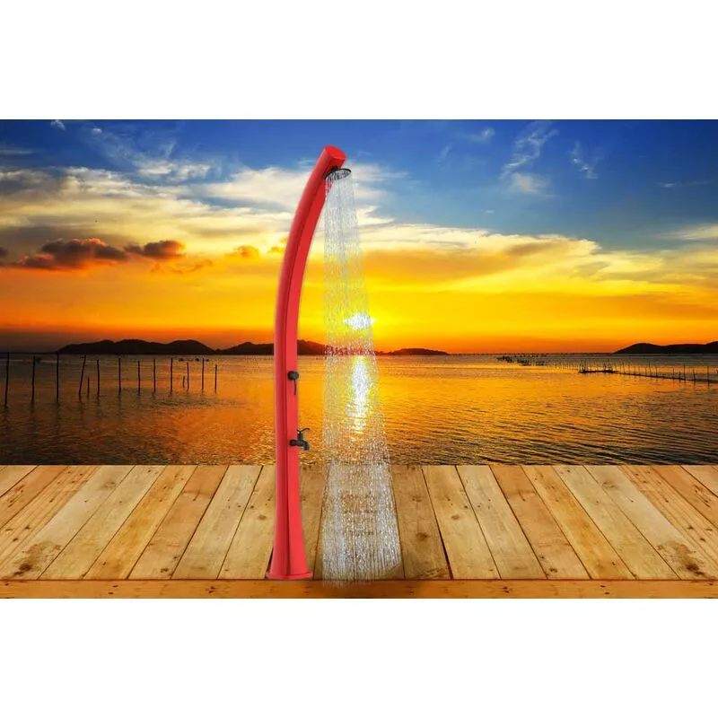 Ducha roja agua caliente del sol cm 20x21x226 Starmatrix solare-rio-rosso-bm - rossa barato