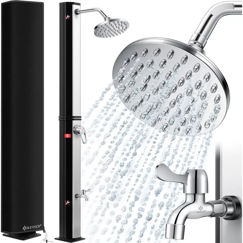 Ducha solar Ducha solar de jardín de 35 litros agua caliente Máximo 60 °C sin conexión a la red eléctrica Ducha de piscina Camping Ducha de lluvia y barato