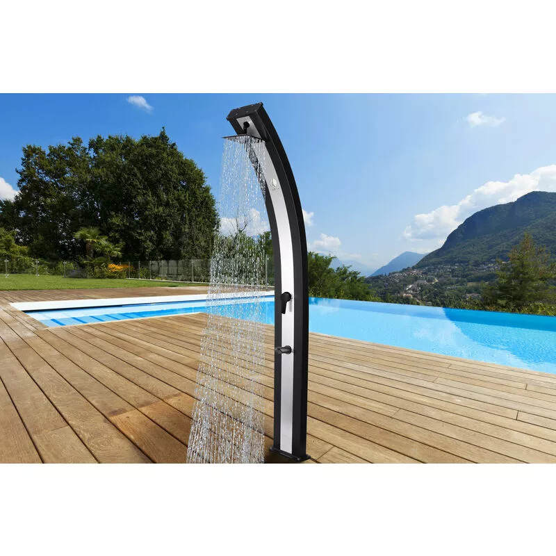 Ducha solar de aluminio negro cm 27