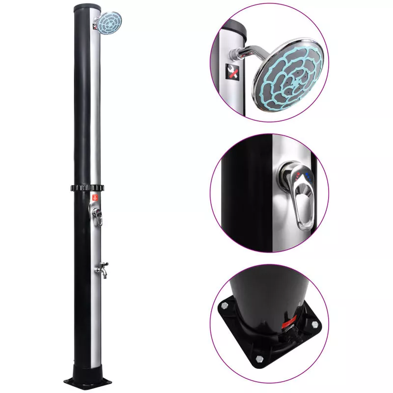 Ducha solar de jardin con alcachofa y grifo 40 L barato