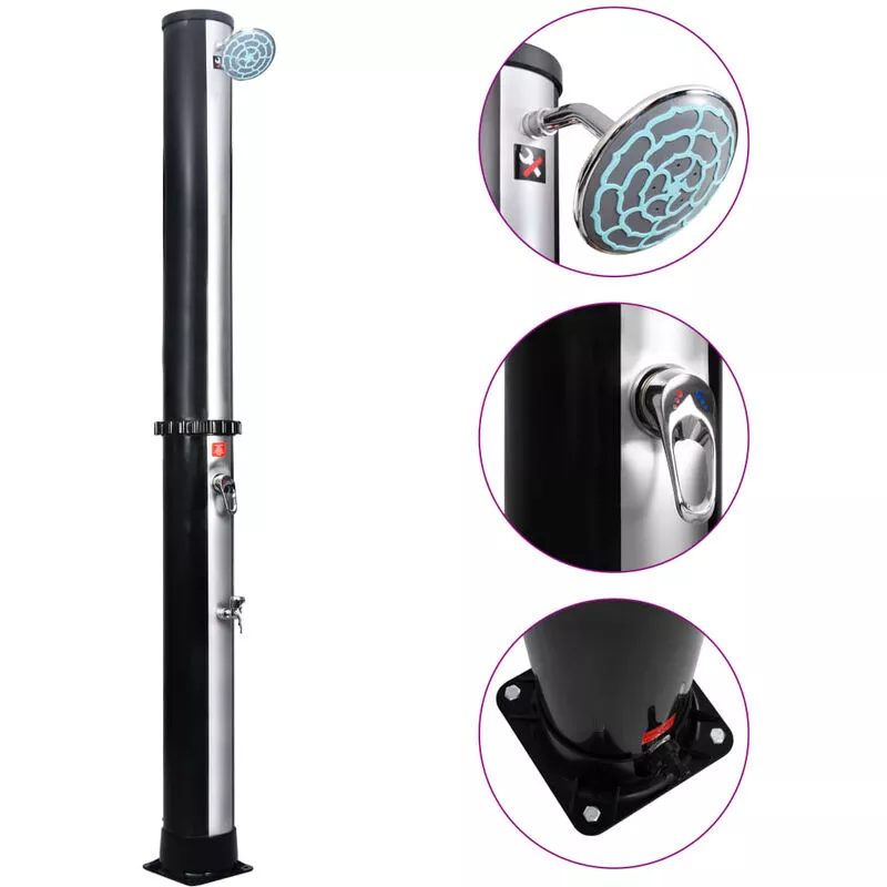 Ducha solar de jardín con alcachofa y grifo 40 L barato