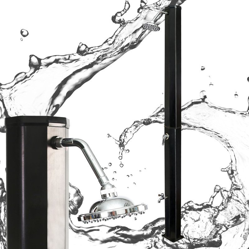 Ducha solar jardín piscina camping acampada camping exterior negro depósito 35 litros barato