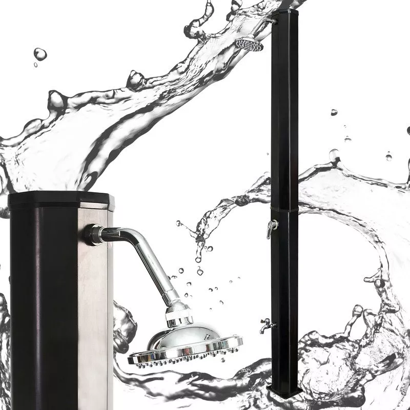 Ducha solar jardín piscina camping acampada camping exterior negro depósito 35 litros barato