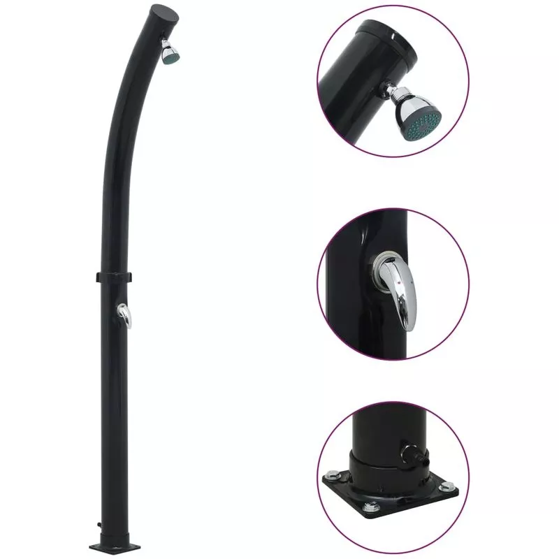 Ducha solar negra 214 cm 20 L barato