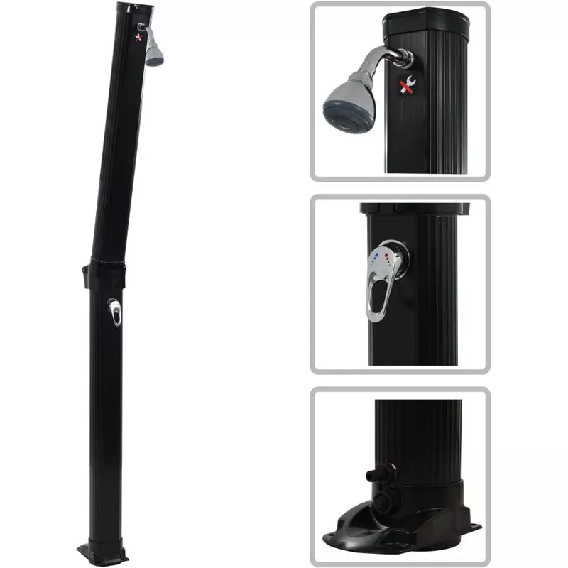 Ducha solar plegable negra 214 cm 23 L barato
