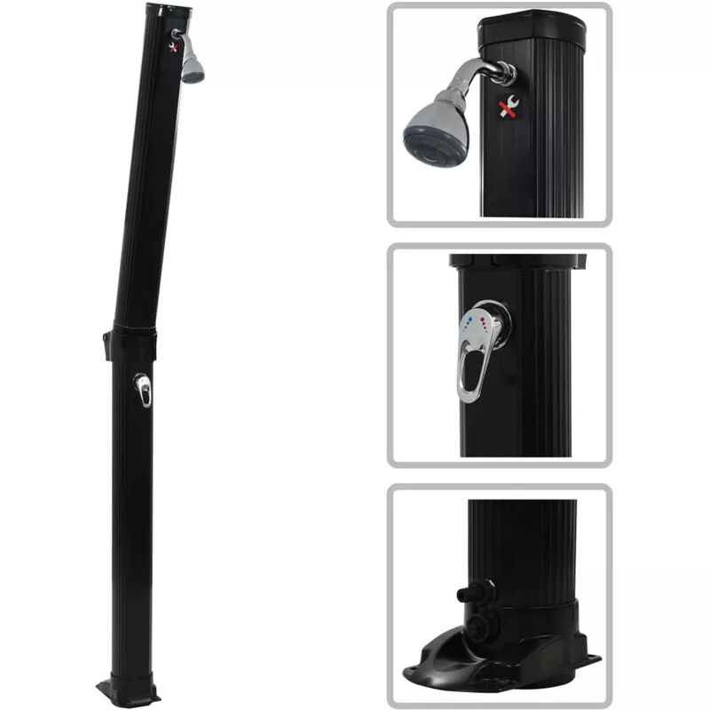 Ducha solar plegable negra 214 cm 23 L barato