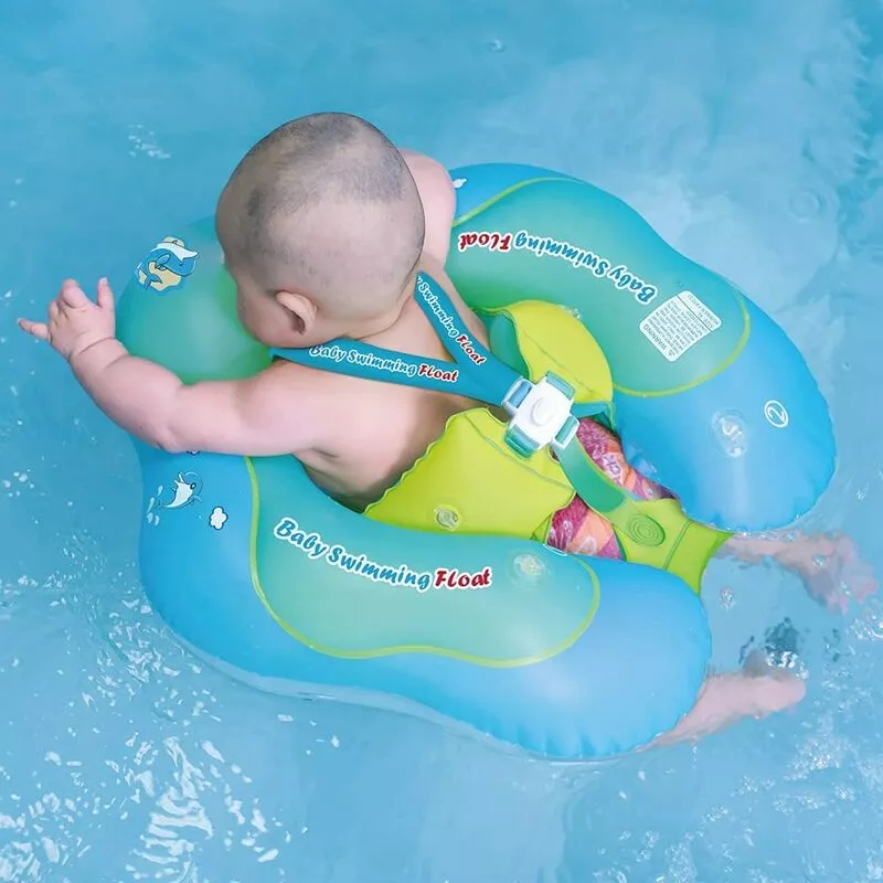 El flotador de natación inflable gratuito para bebés ayuda al bebé a aprender a patear y nadar hasta los 3-7 meses (verde