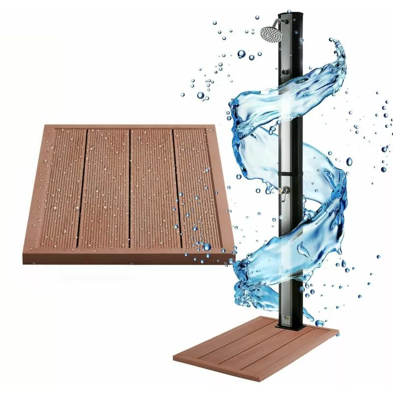 Elemento de Suelo Para Ducha Solar de Piscina Ducha de Jardín Plato Base - Aspecto Madera - Arebos barato
