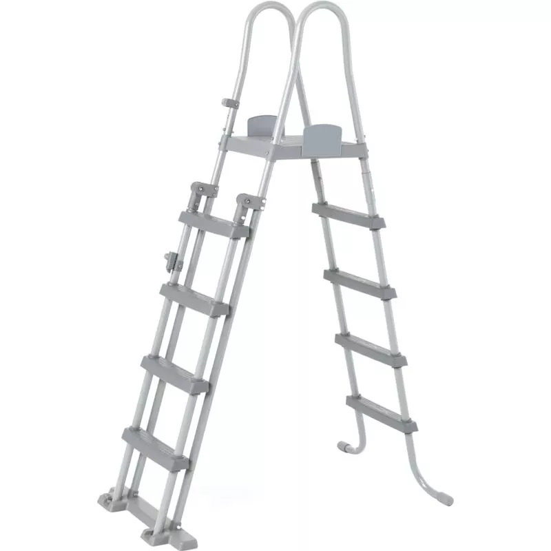 Escalera de piscina de seguridad 4 escalones Flowclear 132 cm Bestway - Gris barato