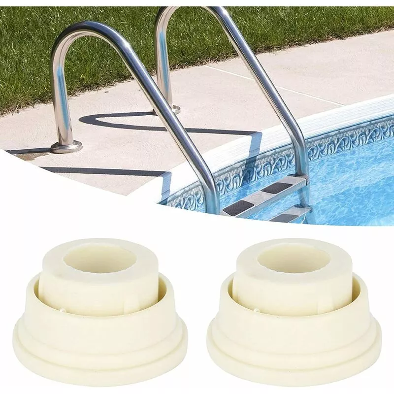 Escalera mecánica de piscina Tapón de goma para escalera de piscina Tapón de parachoques Juego de 2 piezas blanco Pies de escalera Escalera de barato
