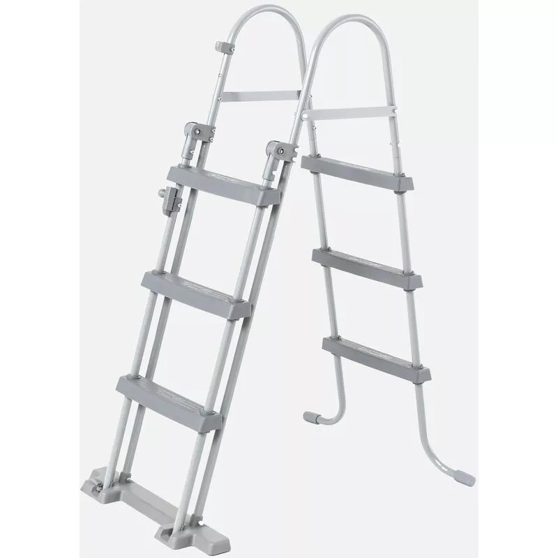 Escalera simétrica sobre suelo con 3 peldaños para piscinas de hasta 107 cm de altura