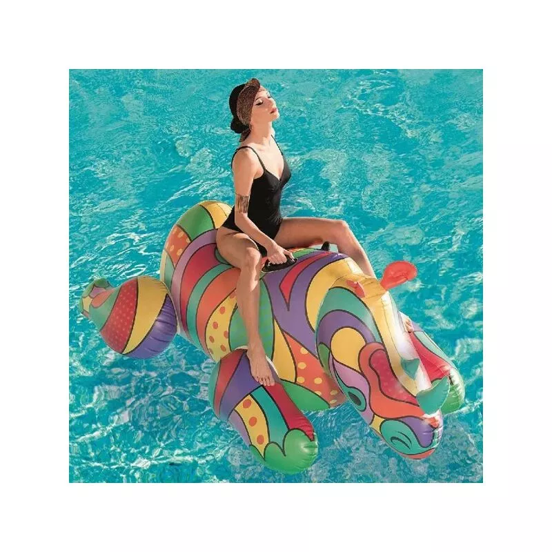 Fashion Rhinoceros Giant Ridiable 201 x 102 cm multicolor inflable inflable barato