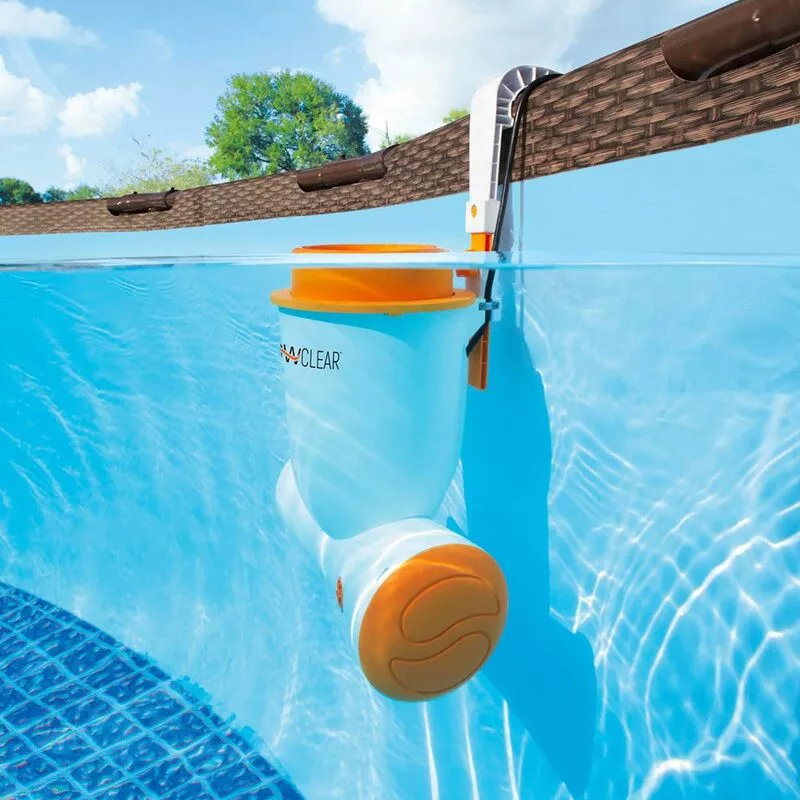 Filtro con cartucho skimmer para piscinas elevadas Skimatic Flowclear Bestway 58469 barato