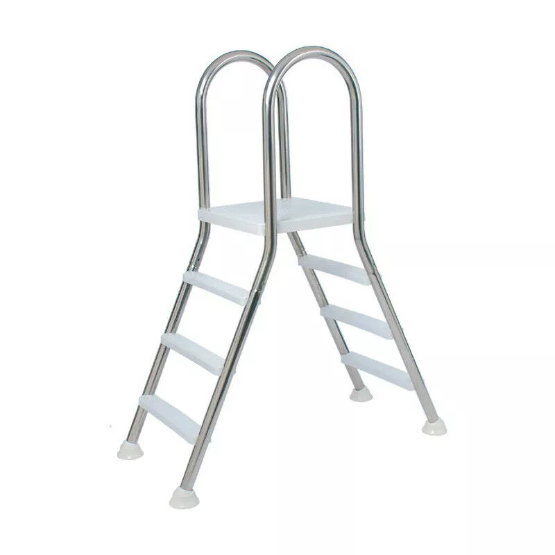 Flexinox - Escalera de piscina modelo de puente en acero inoxidable A304L de 3+3 peldaños de plástico barato