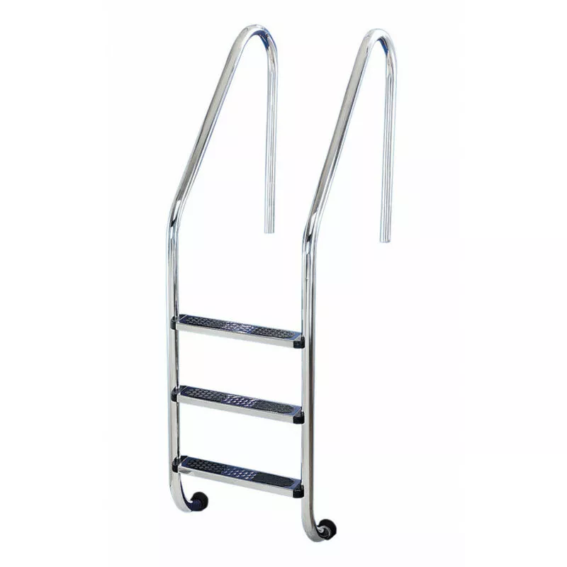 Flexinox - Escalera de piscina modelo estándar en acero inoxidable A304L de 3 peldaños antideslizantes barato