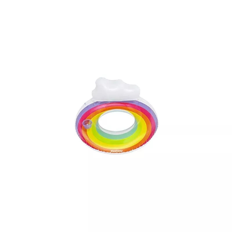 Flotador Hinchable para Playa o Piscina Bestway Rainbow Dreams Swin Tube 105x33 cm con Posavasos Multicolor barato