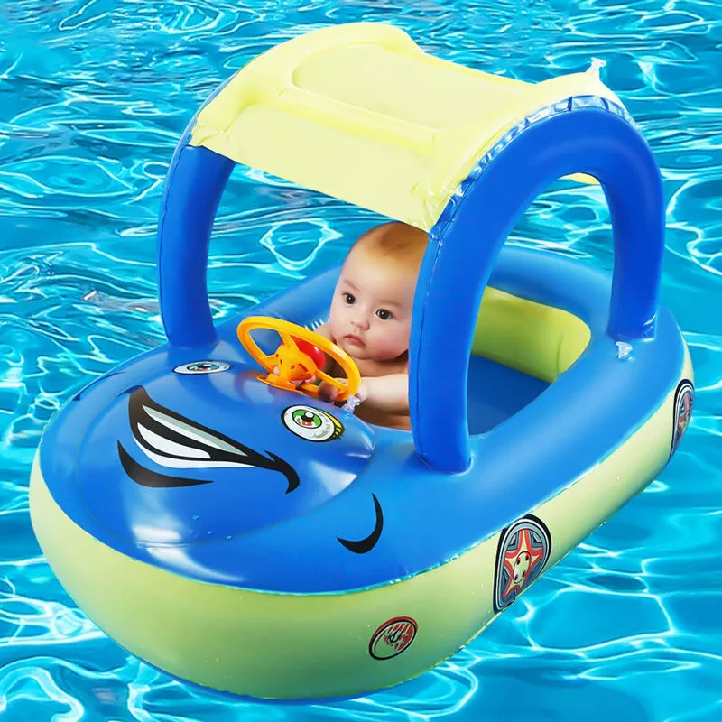 Flotador de piscina inflable para bebé con dosel