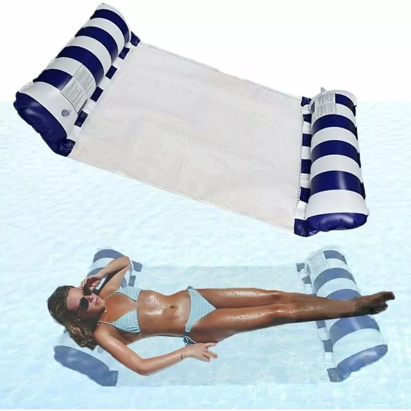 Flotador inflable Piscina Flotador Hamaca Flotante Reclinable Flotador Hamaca de agua Hamaca flotante plegable Tumbona portátil Flotador Ultraligero barato