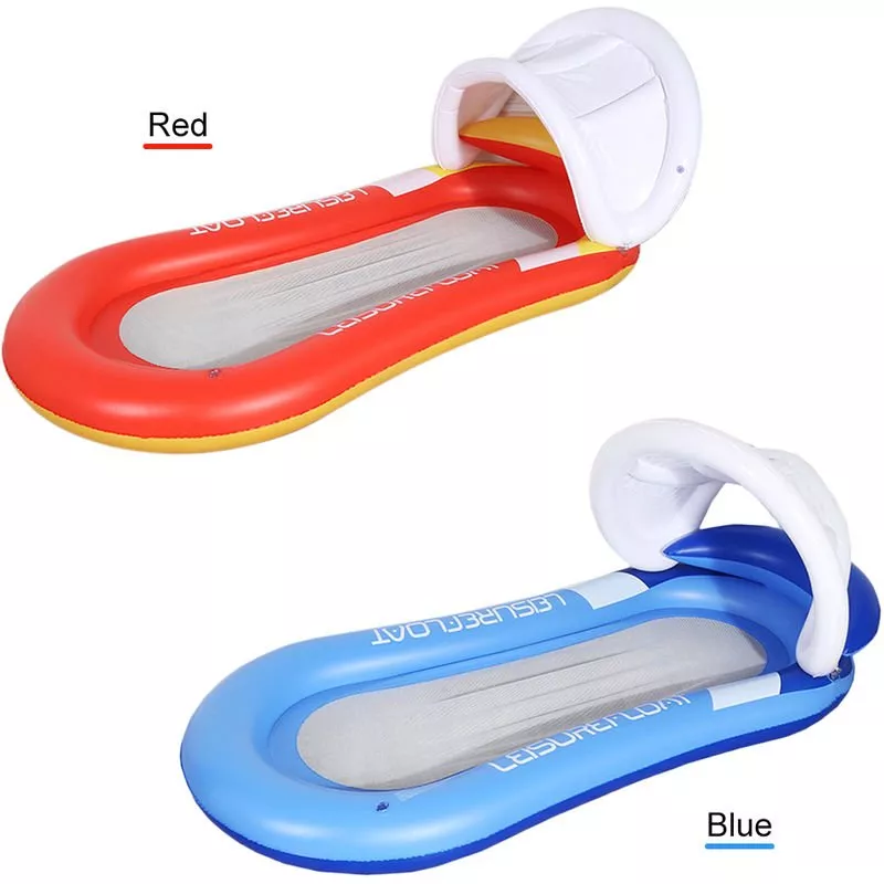 Flotador inflable de PVC piscina con el pabellon piscina Tumbona flotante Hamaca Balsa