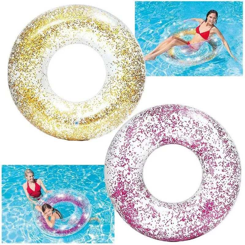 Flotador piscina hinchable con asas 119cm glitter 56274np - Intex barato
