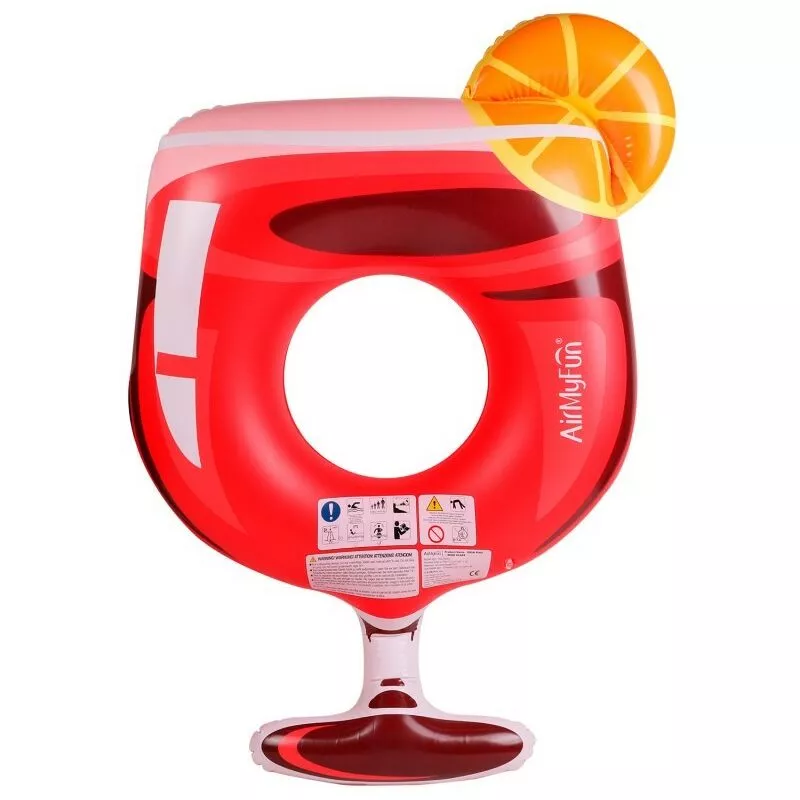 Flotador redondo XXL para piscina y playa - Cóctel Pasión ø158cm - Rojo barato