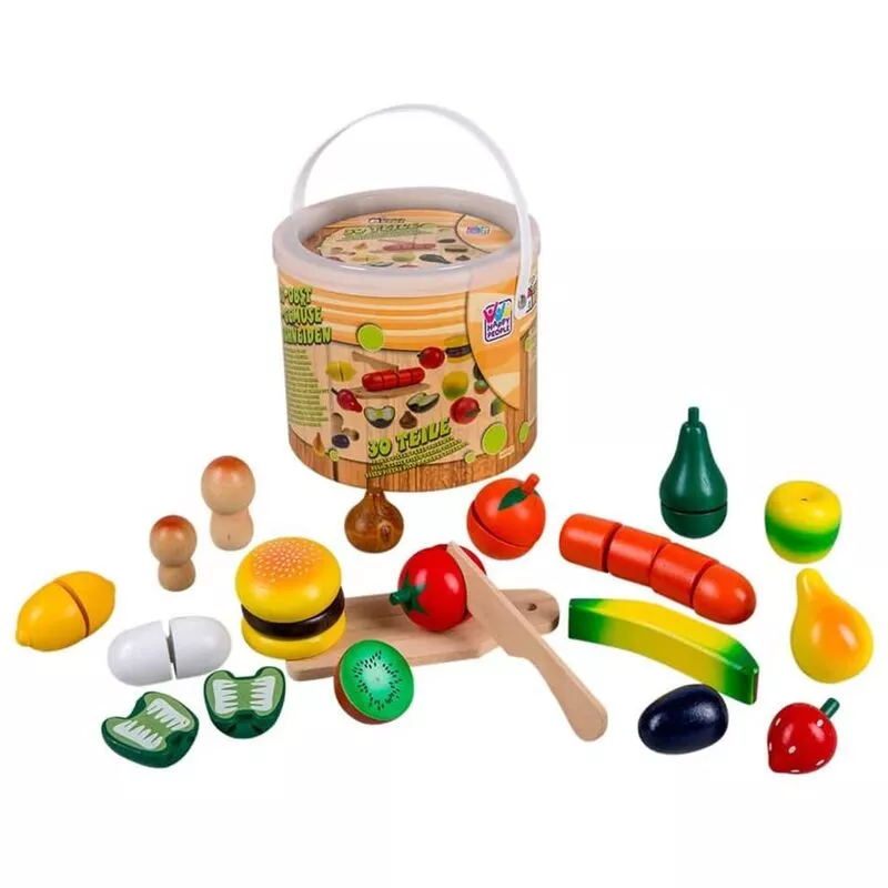 Frutas y verduras de juguete de madera multicolor - Multicolor - Happy People barato