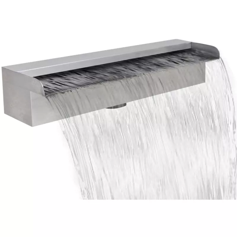 Fuente Cascada Rectangular Piscina Acero Inoxidable 45 cm - Plateado - Vidaxl barato