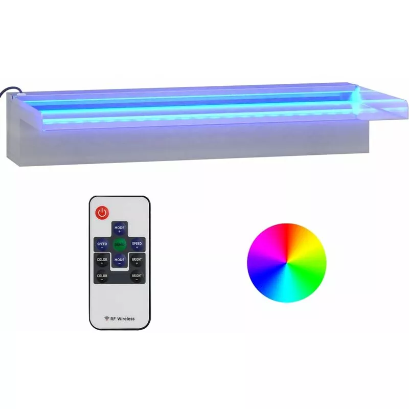 Fuente cascada con LED RGB acero inoxidable 45 cm vidaXL - Plateado barato