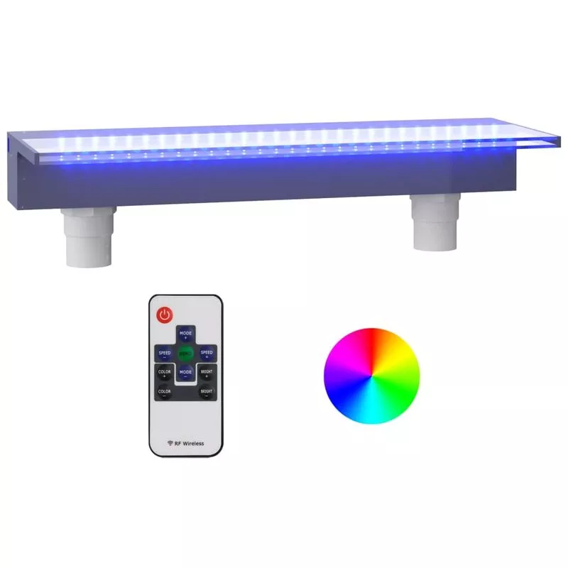 Fuente cascada con led rgb acrílico 60 cm Vidaxl Transparente barato